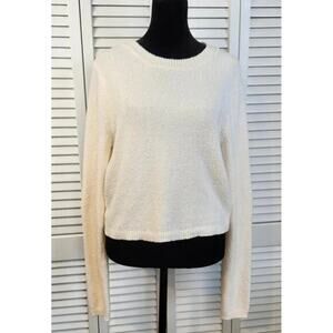 Aerie XL Cream Open Back Sweater Body Hugging Pullover NWT
